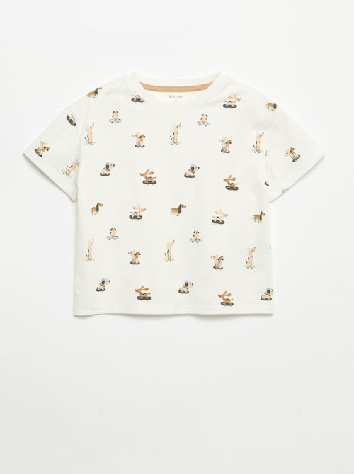 T-shirt à motif et à manches courtes - Kiabi