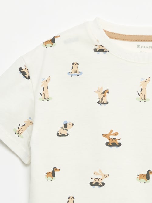 T-shirt à motif et à manches courtes - Kiabi