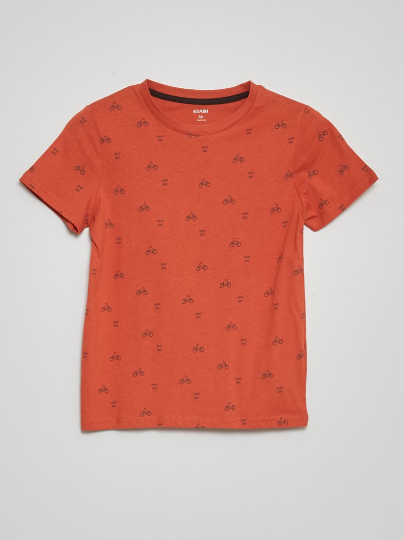 T-shirt à motif Marron - Kiabi