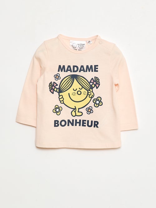 T-shirt à motif 'Monsieur Madame' en coton - Kiabi