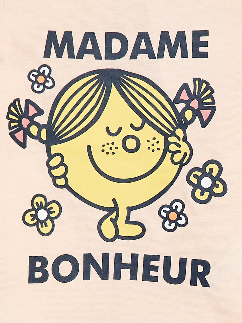 T-shirt à motif 'Monsieur Madame' en coton Rose - Kiabi