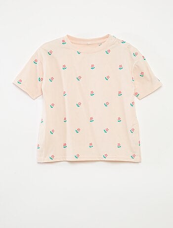 T-shirt à motif ouverture pressionnée à l'épaule - So Easy