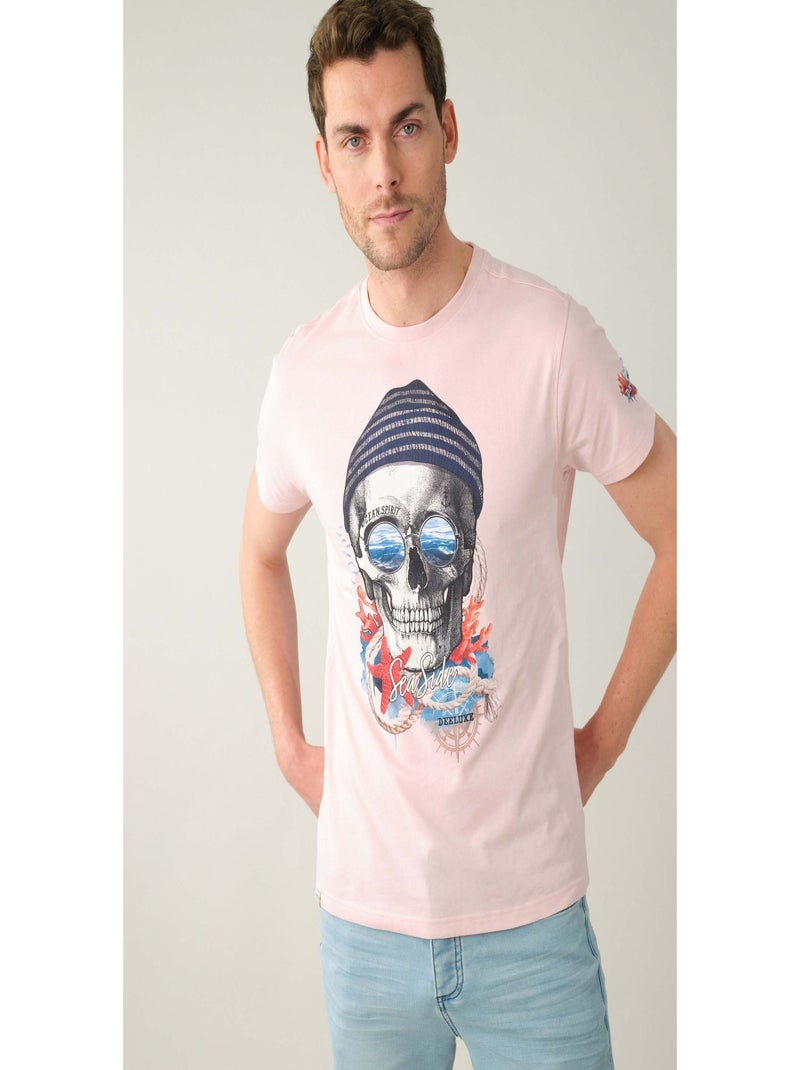 T-shirt à motif uni 'Deeluxe' Rose - Kiabi