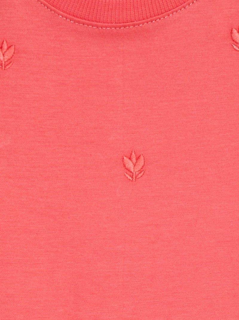 T-shirt à motifs brodés ROUGE - Kiabi
