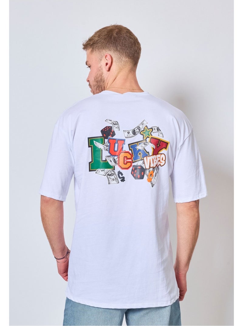 T-Shirt à motifs Kebello Blanc - Kiabi