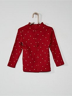 Pull F&F Fille Rouge Tacheté Coton 5-6 Ans - Très Bon état