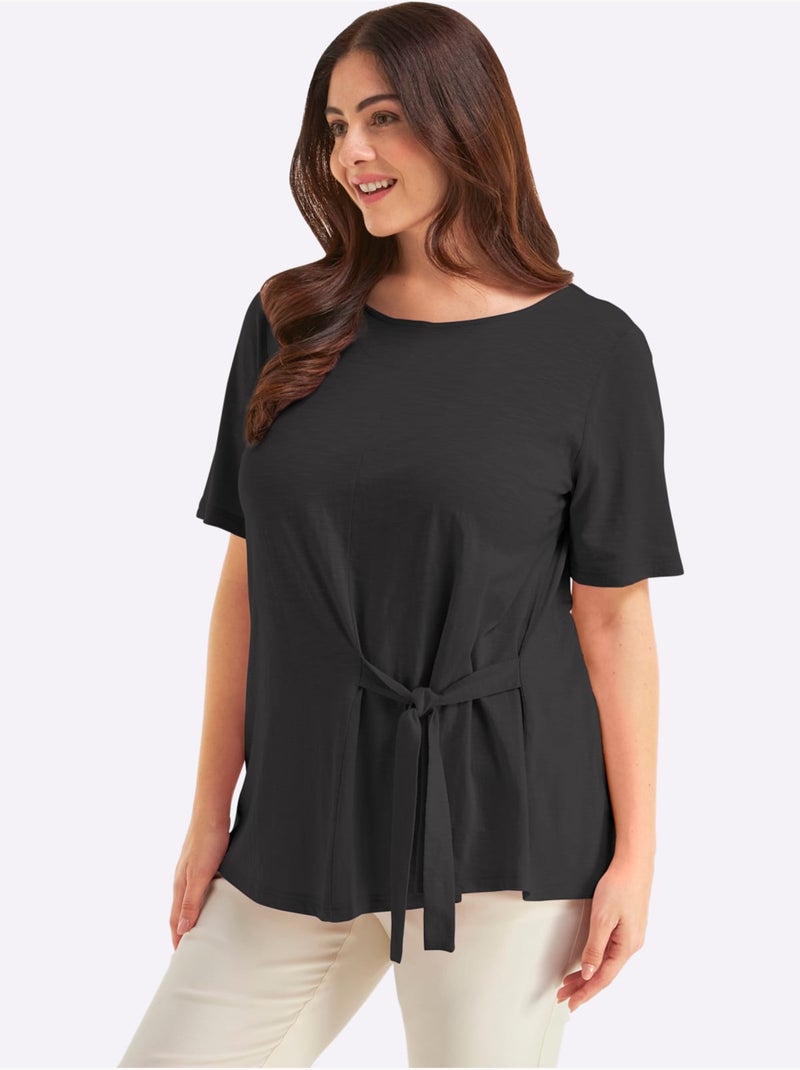 T-shirt à Nouer Devant - Taille Standard - Sheego Noir - Kiabi