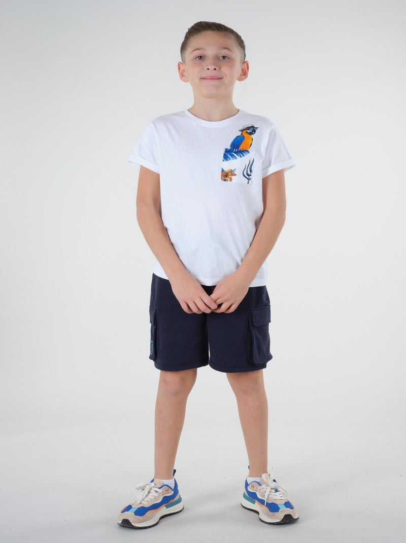 T-shirt à poche imprimé 'Deeluxe' Blanc - Kiabi