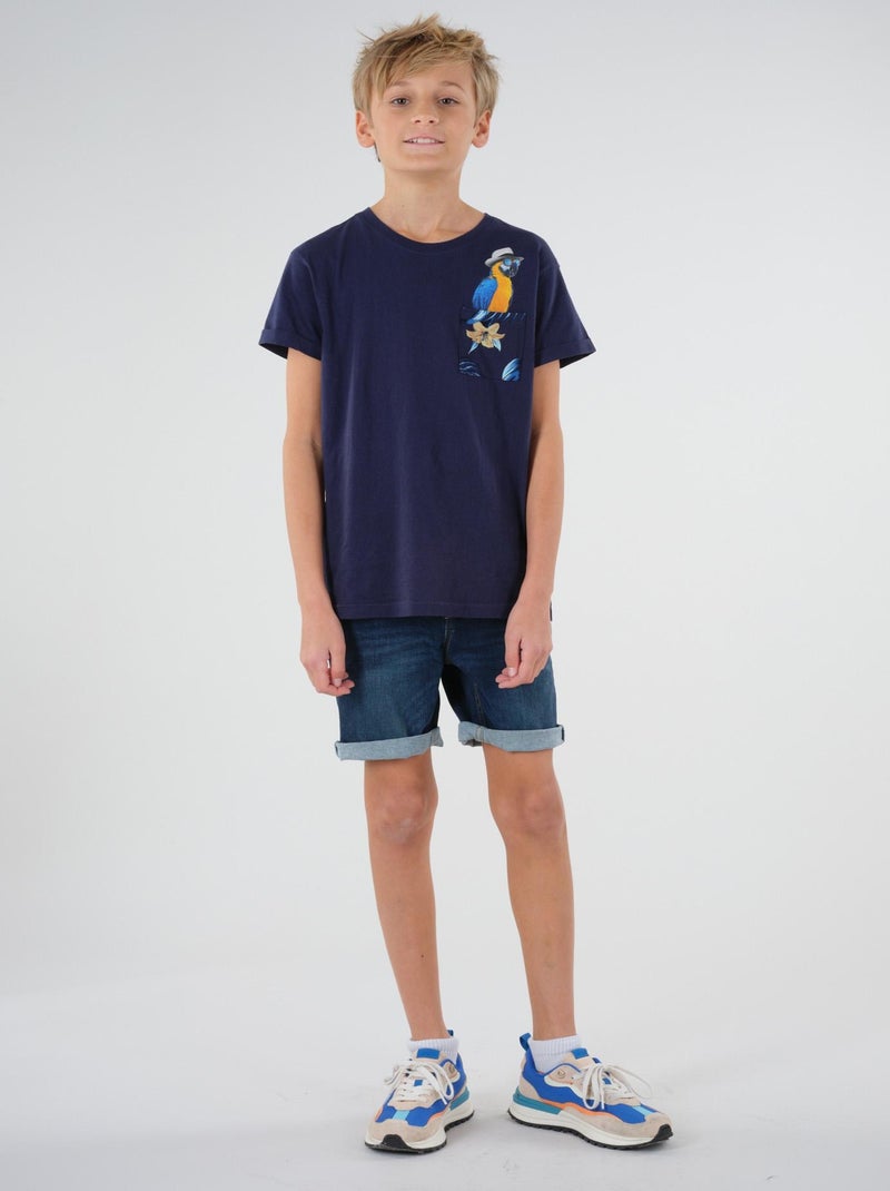 T-shirt à poche imprimé 'Deeluxe' Bleu marine - Kiabi