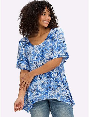T-shirt à Pointes Forme Fluide En Pointe - Taille Standard - Sheego