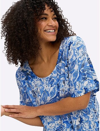 T-shirt à Pointes Forme Fluide En Pointe - Taille Standard - Sheego