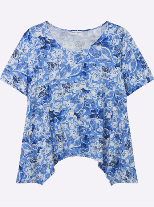 T-shirt à Pointes Forme Fluide En Pointe - Taille Standard - Sheego - Kiabi T-shirt à Pointes Forme Fluide En Pointe - Taille Standard - Sheego - Kiabi