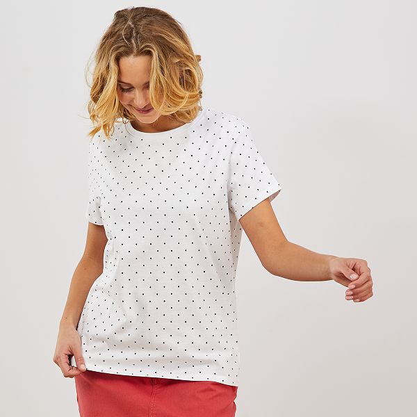 t shirt a pois femme