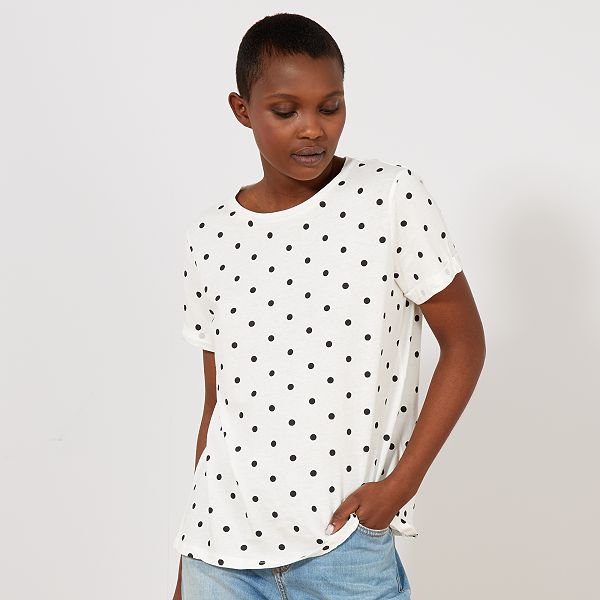 tee shirt femme à pois