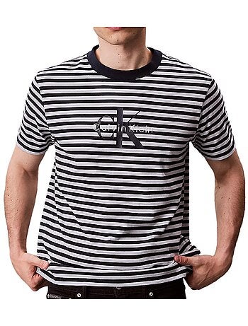 T-Shirt à Rayure Homme Calvin Klein Jeans