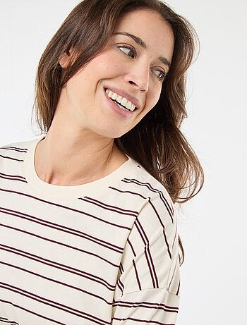 T-shirt à rayure tricolore en coton