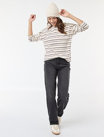 T-shirt à rayure tricolore en coton