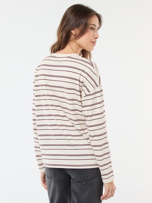 T-shirt à rayure tricolore en coton - Kiabi