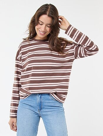 T-shirt à rayure tricolore en coton