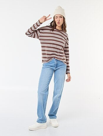 T-shirt à rayure tricolore en coton