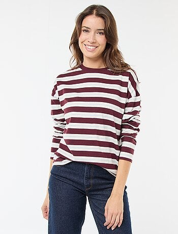 T-shirt à rayure tricolore en coton