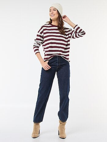 T-shirt à rayure tricolore en coton