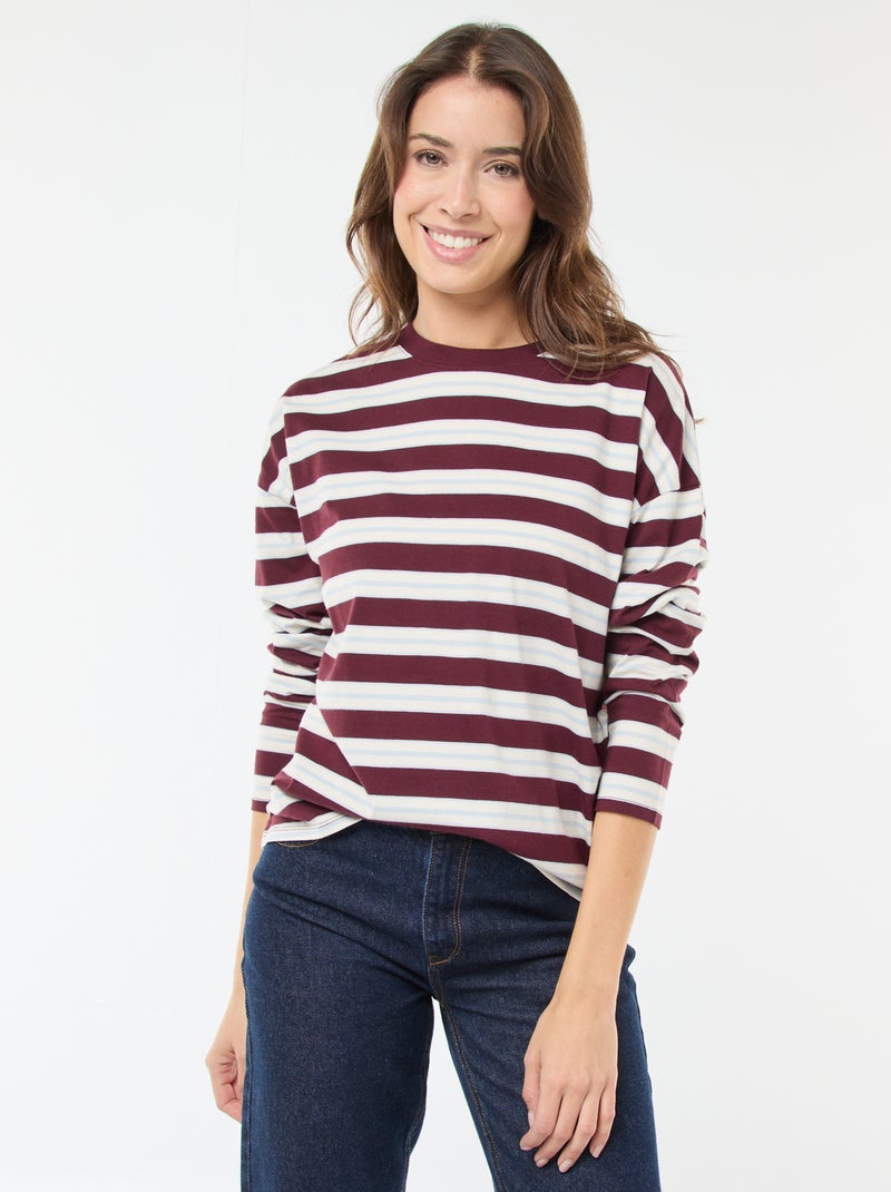 T-shirt Cheshunt Grande Taille En Coton Marine Avec Une Grosse Impression A Coupe Droite Et Col Rond