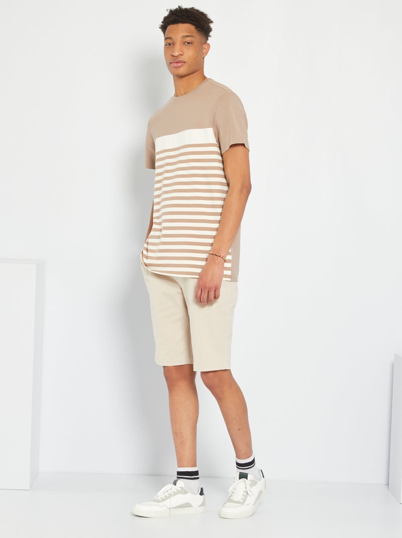 T-shirt à rayures +1m90 Beige - Kiabi