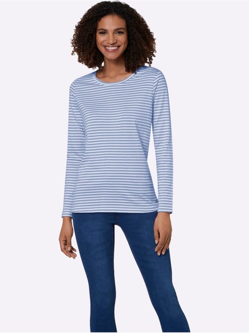 T-shirt à Rayures 50% Coton - Taille Standard - Witt - Kiabi