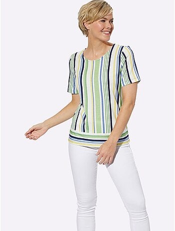 T-shirt à Rayures 50% Coton - Taille Standard - Witt