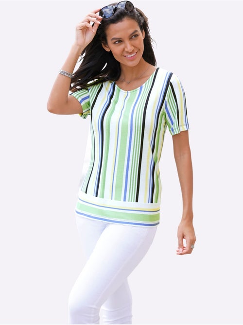 T-shirt à Rayures 50% Coton - Taille Standard - Witt - Kiabi