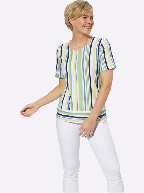 T-shirt à Rayures 50% Coton - Taille Standard - Witt - Kiabi