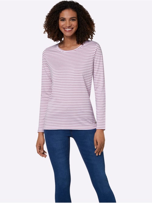 T-shirt à Rayures 50% Coton - Taille Standard - Witt - Kiabi