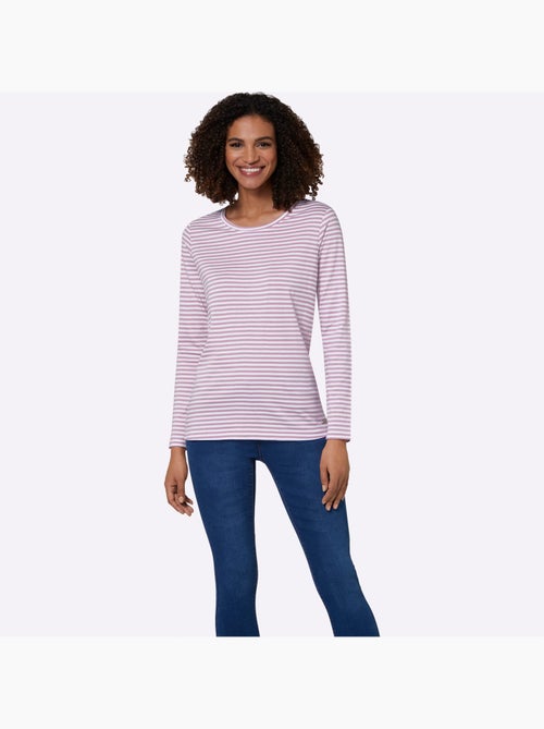 T-shirt à Rayures 50% Coton - Taille Standard - Witt - Kiabi