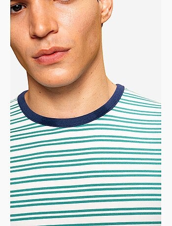 T-shirt à rayures à col rond coupe ajustée pour homme giesto