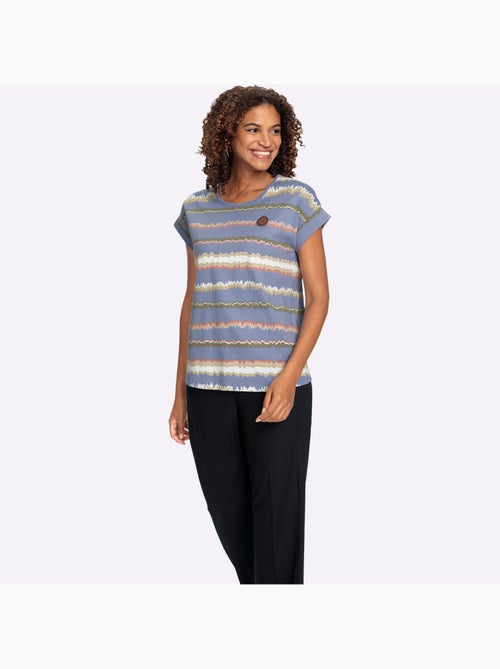 T-shirt à rayures avec col rond et manches courtes - Taille standard - Witt - Kiabi T-shirt à rayures avec col rond et manches courtes - Taille standard - Witt - Kiabi