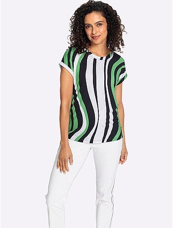 T-shirt à Rayures Avec Viscose (ecovero) - Taille Standard - Witt