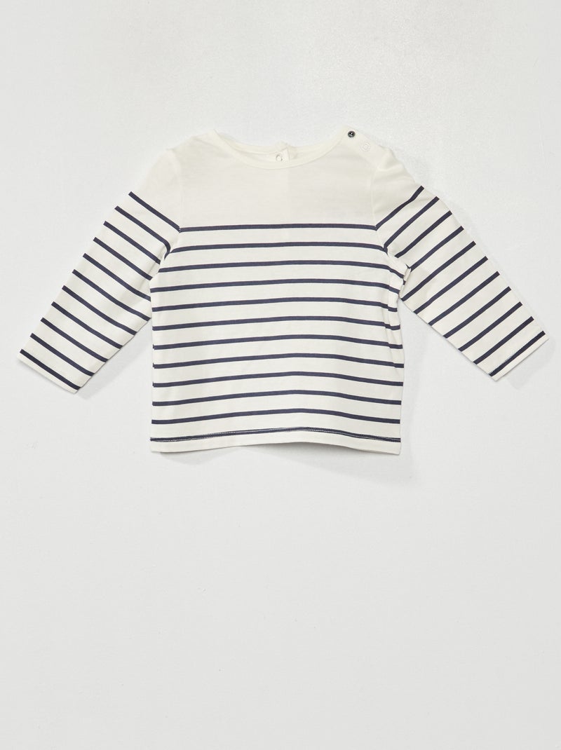 T-shirt à rayures Blanc - Kiabi