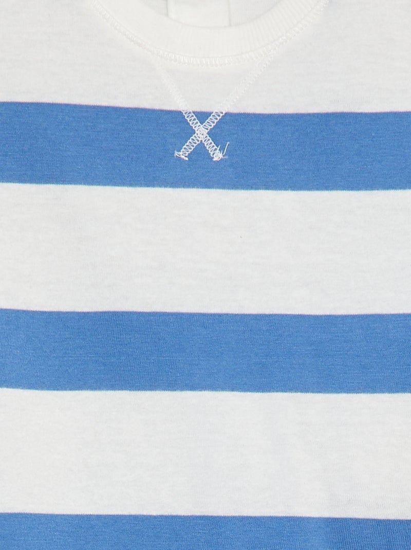T-shirt Basique Fille Rayures Bleues - Nutmeg, Coton, Taille 10-11 Ans, Col Rond