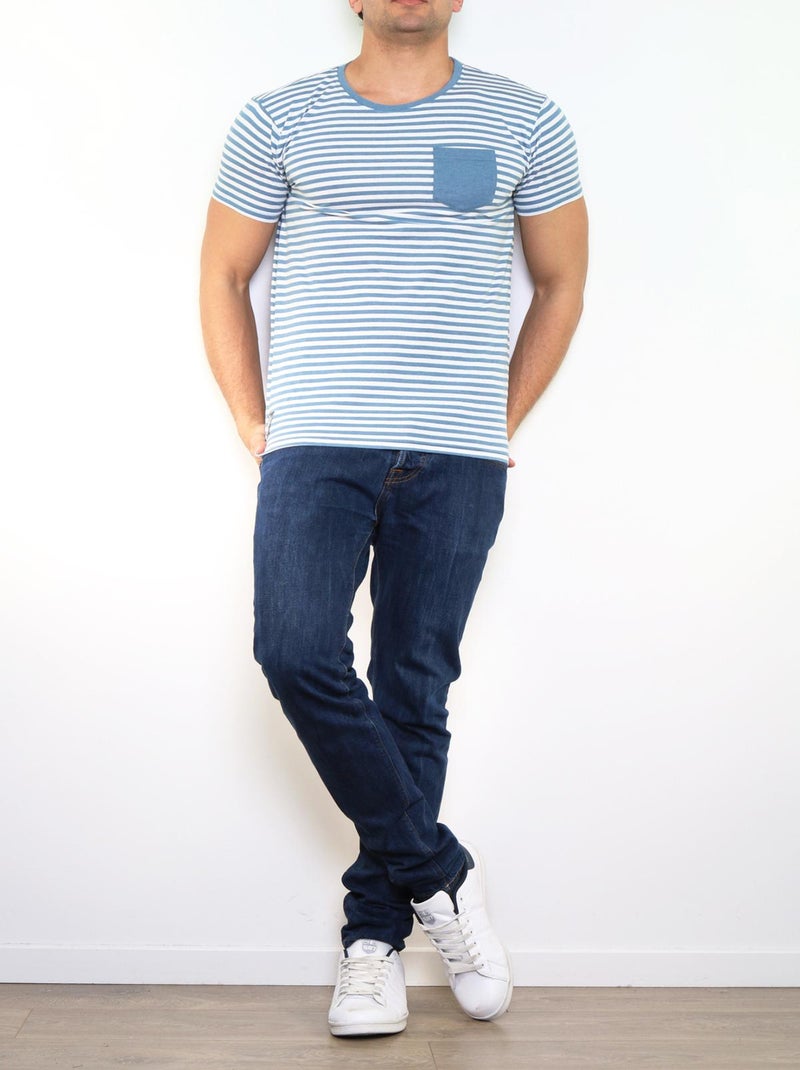 T-shirt à rayures Bleu - Kiabi