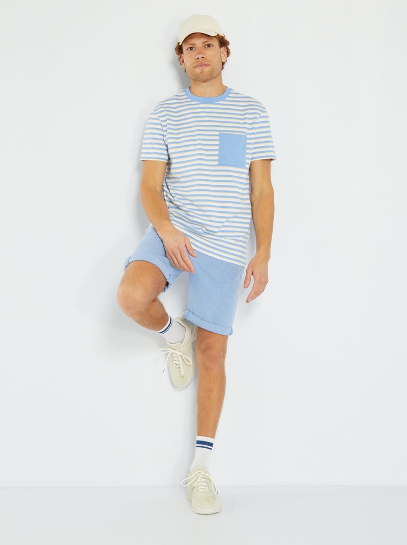 T-shirt à rayures en jersey Bleu - Kiabi