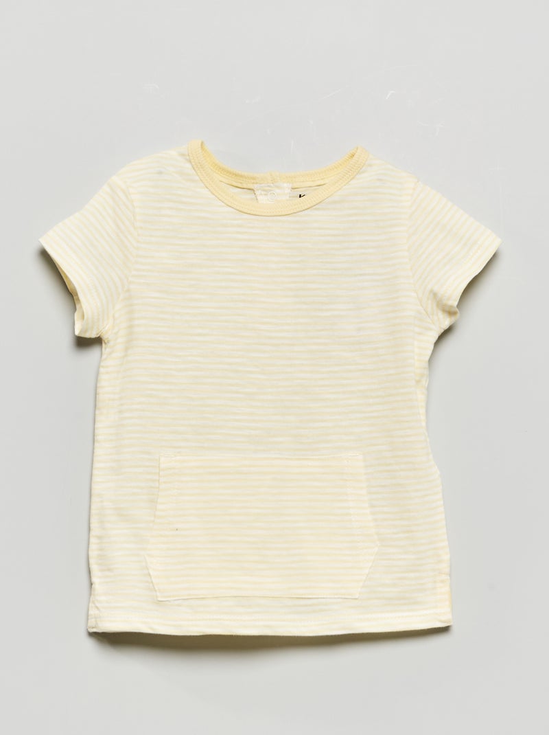 T-shirt à rayures en jersey Jaune - Kiabi