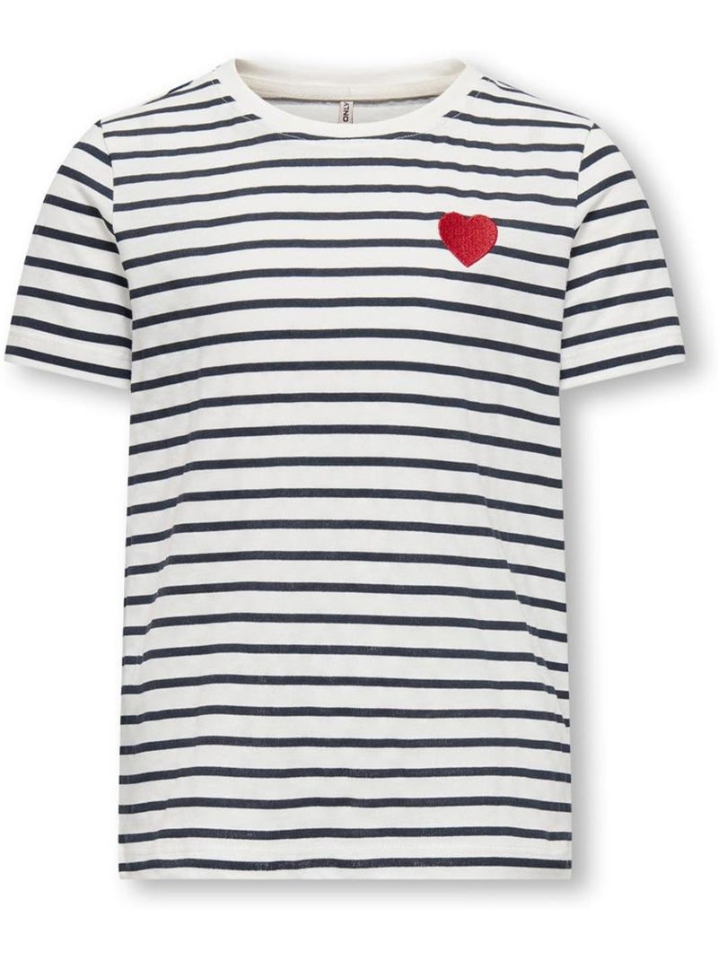 T-shirt à Rayures Fille Kids ONLY Bleu marine - Kiabi