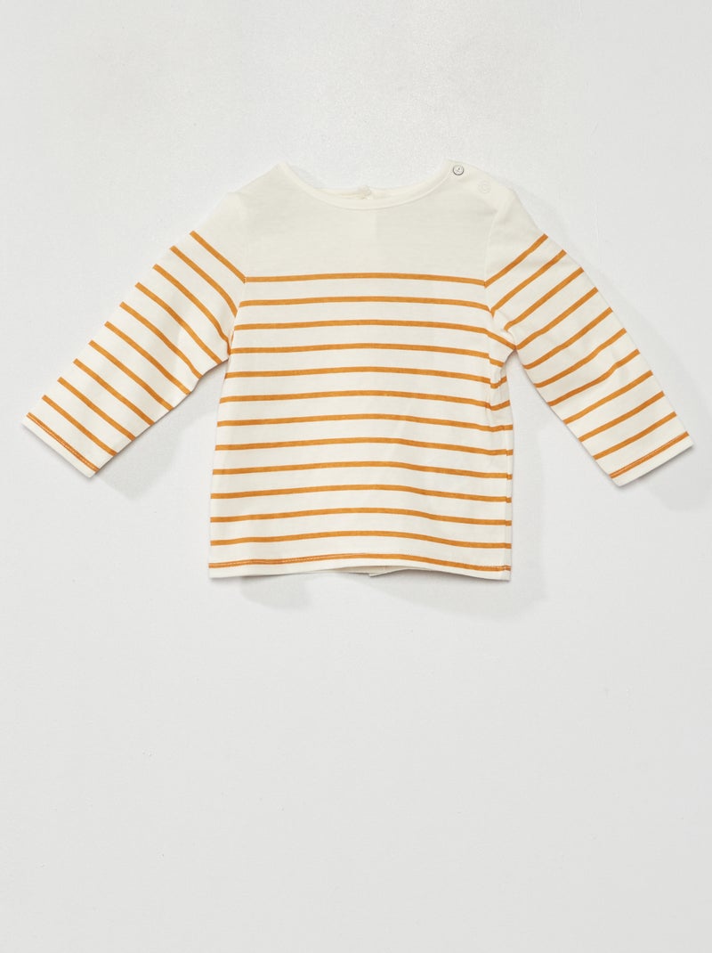 T-shirt à rayures Jaune rayé - Kiabi