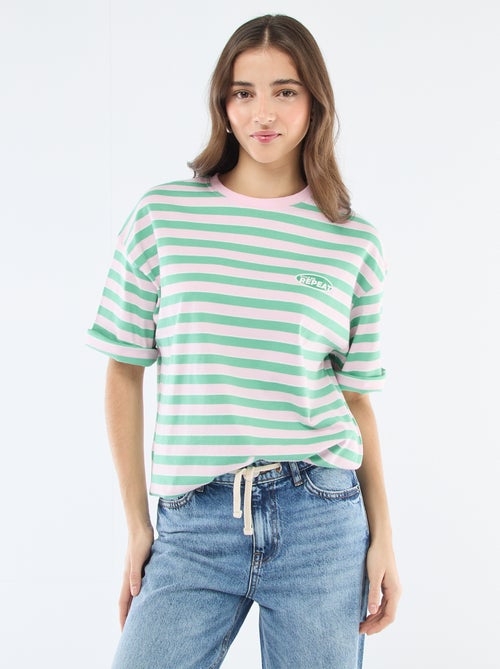 T-shirt à rayures large - Kiabi T-shirt à rayures large - Kiabi