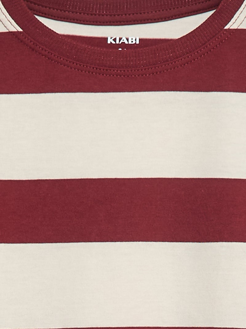 T-shirt à rayures Marron - Kiabi