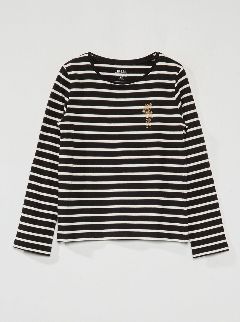 T-shirt à 'rayures' Noir/blanc - Kiabi