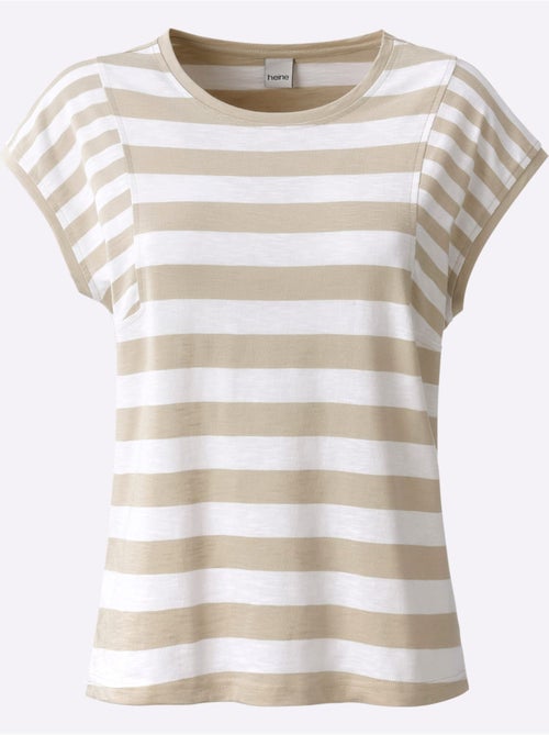 T-shirt à Rayures Pur Coton - Taille Standard - Helline - Kiabi T-shirt à Rayures Pur Coton - Taille Standard - Helline - Kiabi