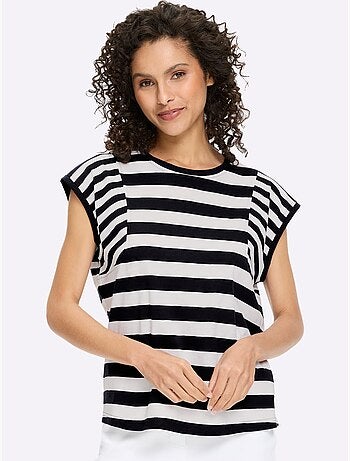 T-shirt à rayures pur coton - taille standard - helline