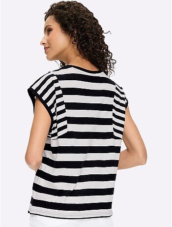 T-shirt à rayures pur coton - taille standard - helline